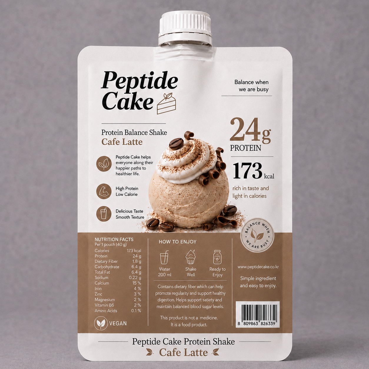 Peptide Cake Cafe Latte protein shake